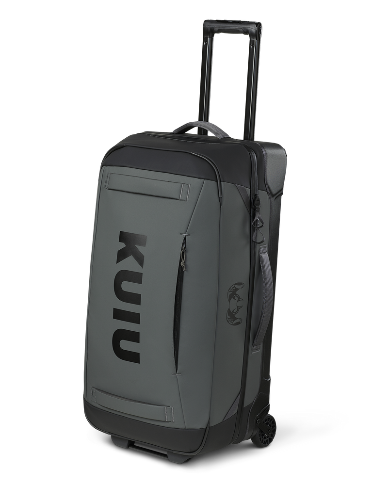 Angled view of the Waypoint 4500 Roller Travel Bag in Gunmetal Grey