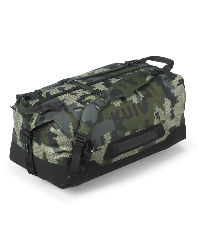 Front Angled Profile of Kodiak 3000 Submersible Duffel in Verde Camouflage