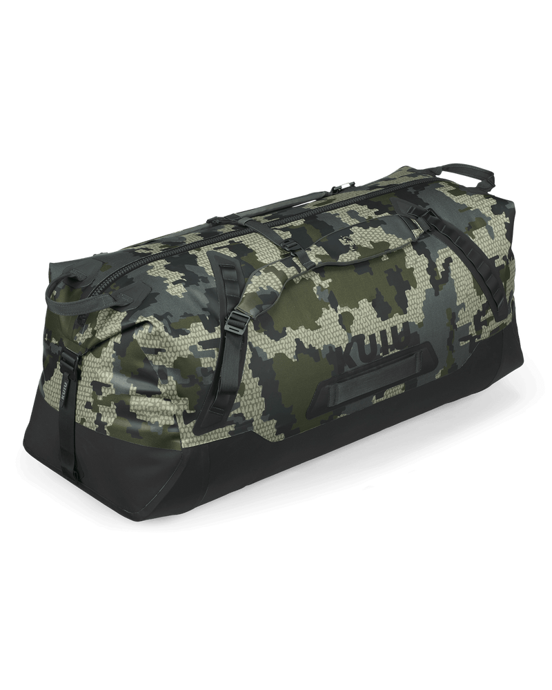 Front Angled Profile of Kodiak 6000 Submersible Duffel in Verde Camouflage