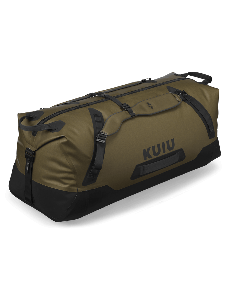 Front Angled Profile of Kodiak 6000 Submersible Duffel in Coyote Brown