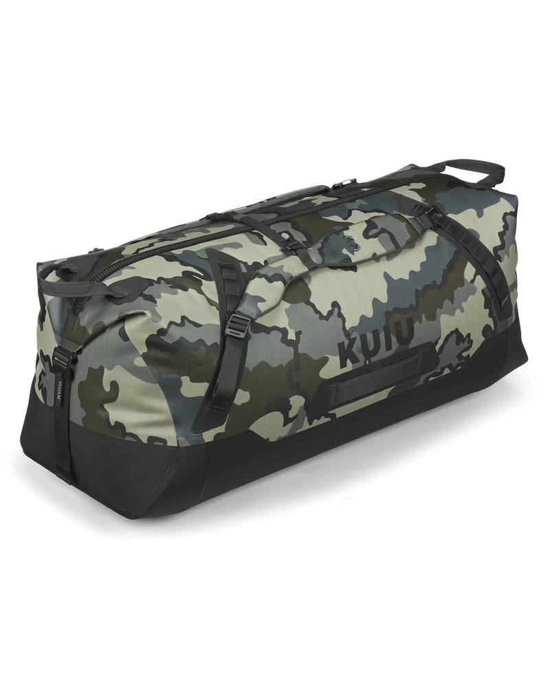 Front Angled Profile of Kodiak 6000 Submersible Duffel in Vias Camouflage
