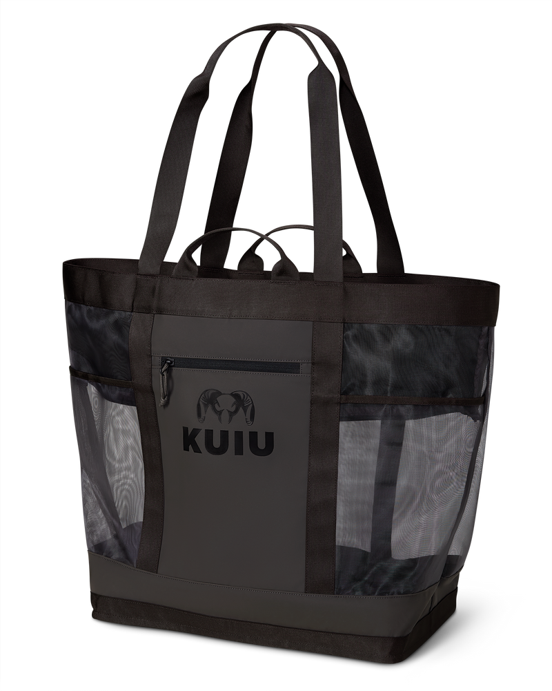 Front of KUIU 3500 Mesh Tote Bag in Gunmetal Grey
