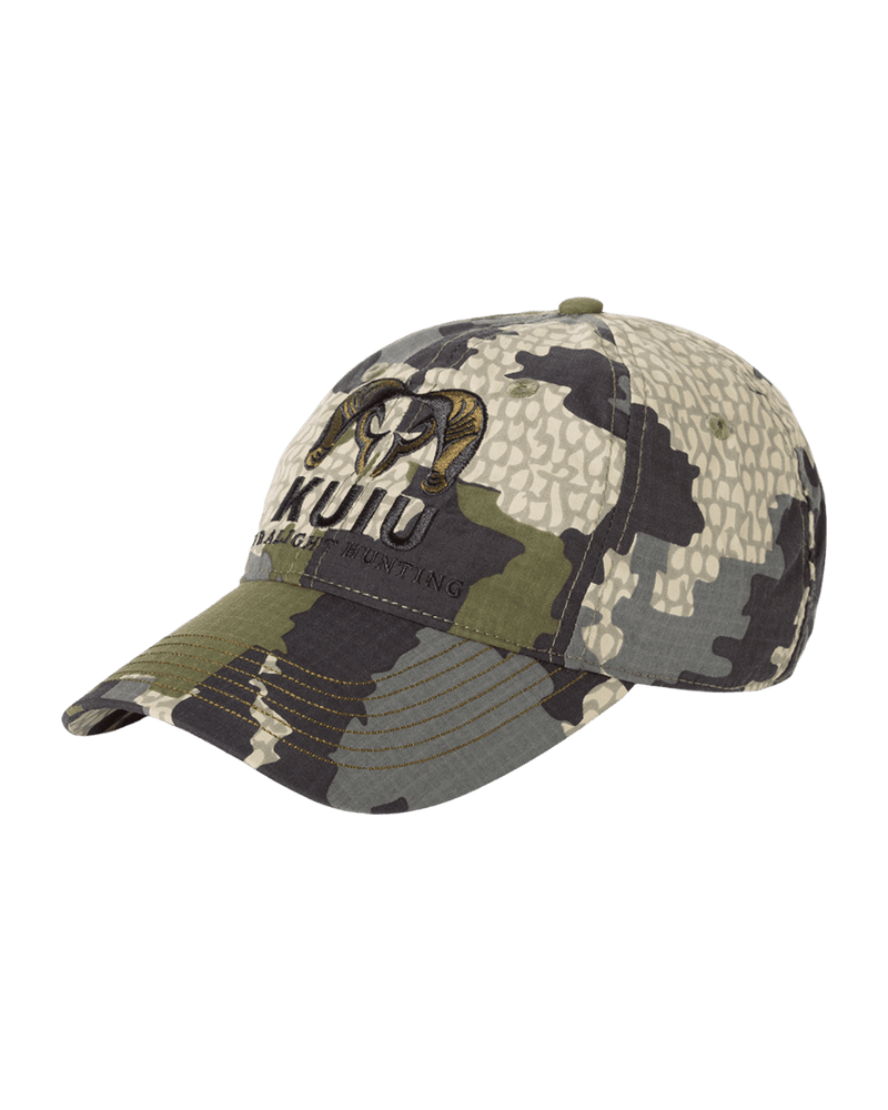 Front of ICON Cap in Verde Camouflage
