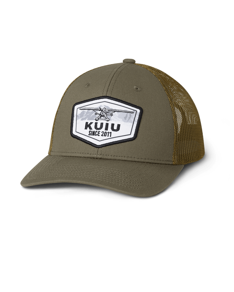 Front of KUIU Plane Mountain Patch Hat in Olive Green