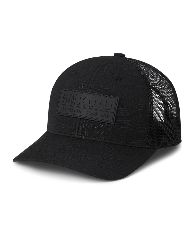 Front of KUIU Topo Patch Hat in Black/Black