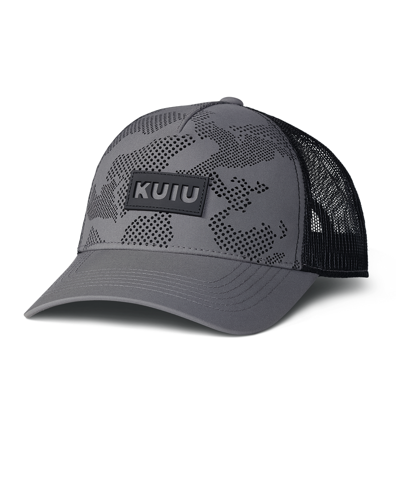 Front of KUIU Logo Patch Hat in Grey/Black