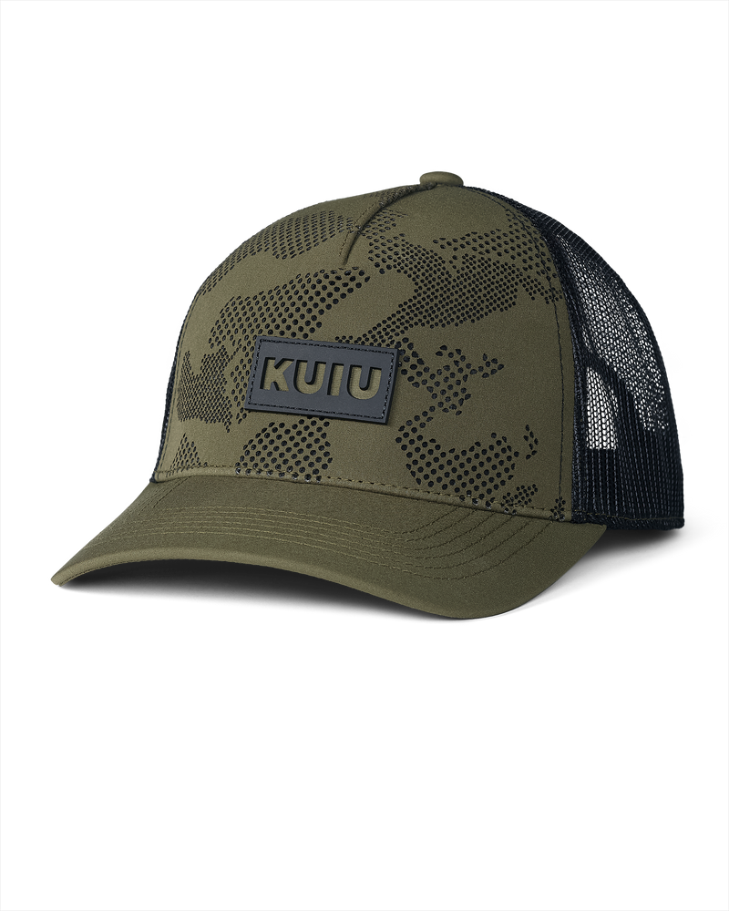 Front of KUIU Logo Patch Hat in Olive/Black