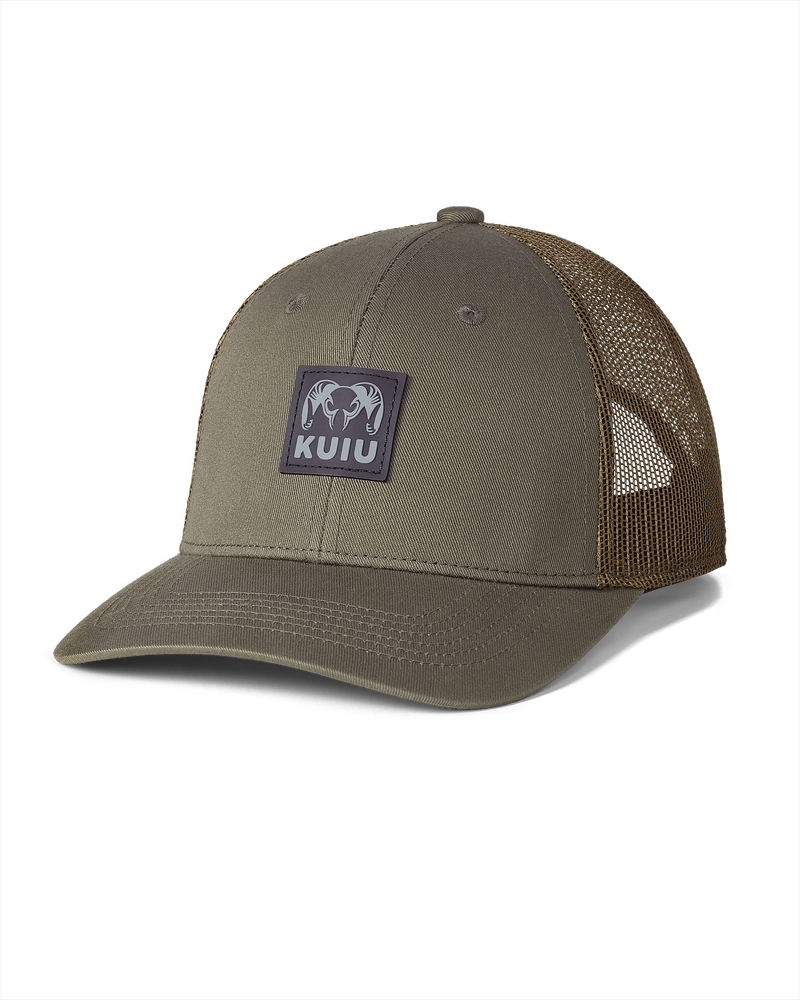 Front of KUIU Ram Patch Hat in Olive Green
