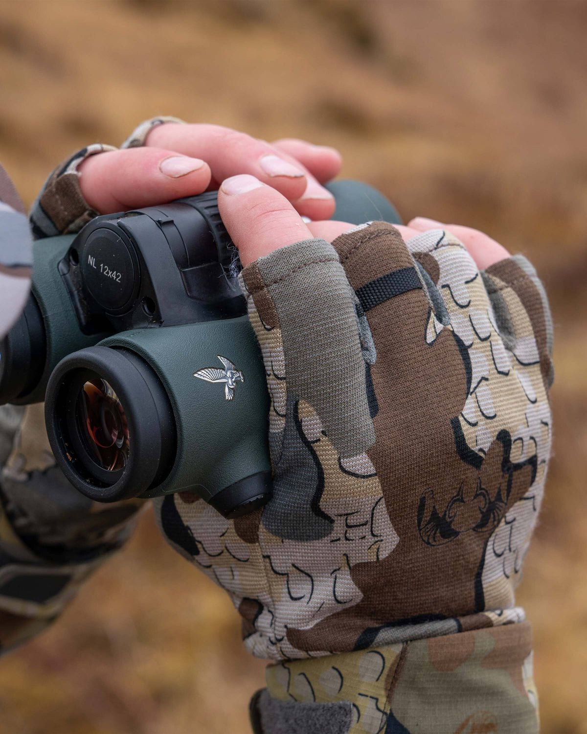 Merino Fingerless Bow Hunting gloves - Verde Camouflage | KUIU
