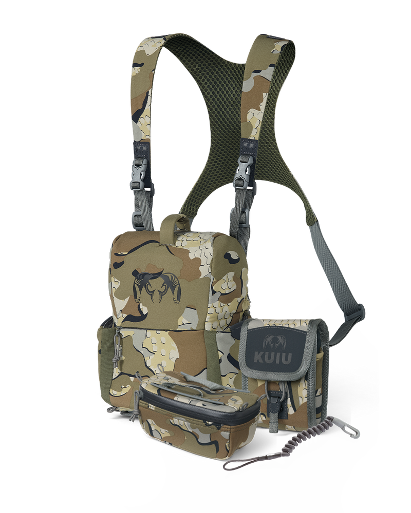 PRO G3 Bino Rangefinder Set in Valo Camouflage, Includes: PRO G3 Bino Harness, PRO G3 Bino Harness Accessory Pocket, Rangefinder Lanyard, PRO G3 Rangefinder Holder