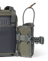Extended quick-detach buckle on KUIU PRO G3 Bino Harness and PRO G3 Bear Spray Holder in Ash Brown with rail-lock connection system