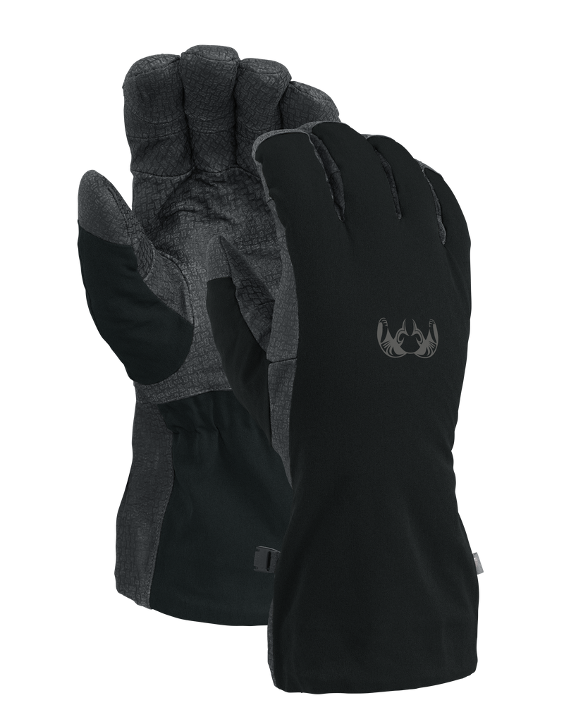 A pair of black Northstar Gloves, with one glove showing the palm and the other showing the back side