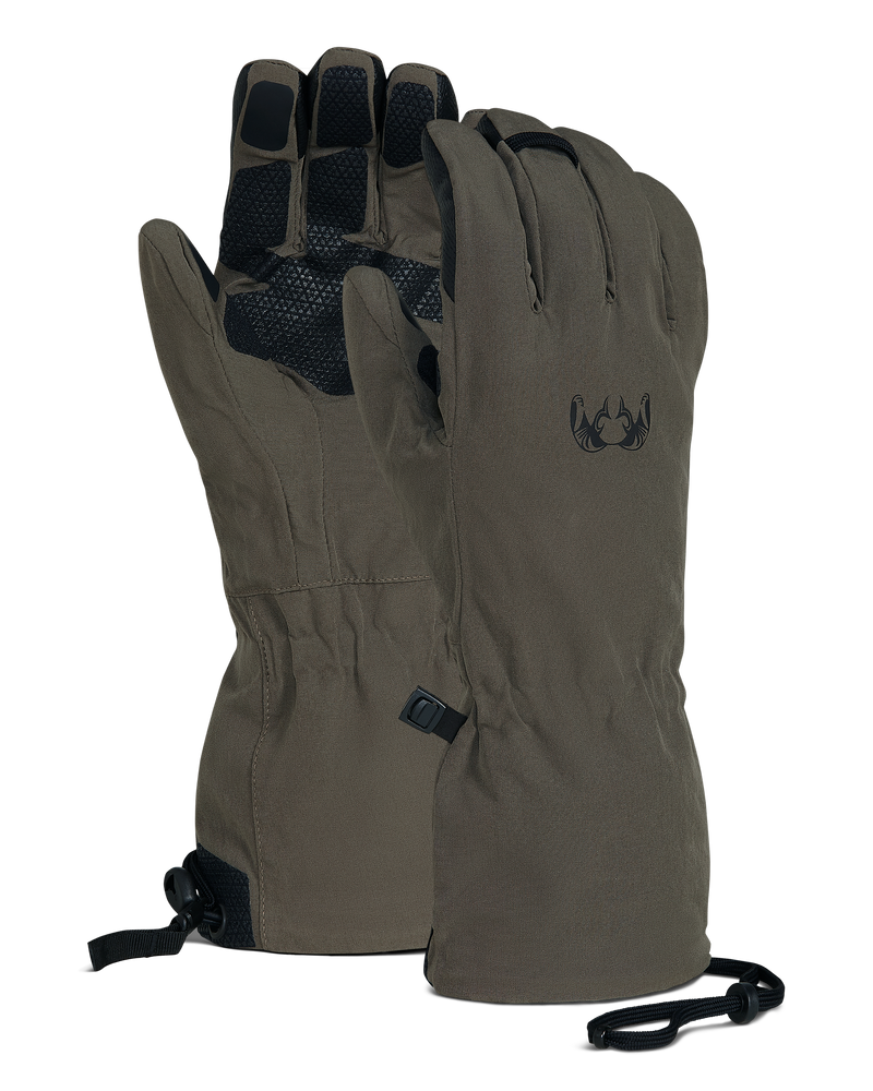 Front and Back of Yukon Hardshell Glove in Ash Brown