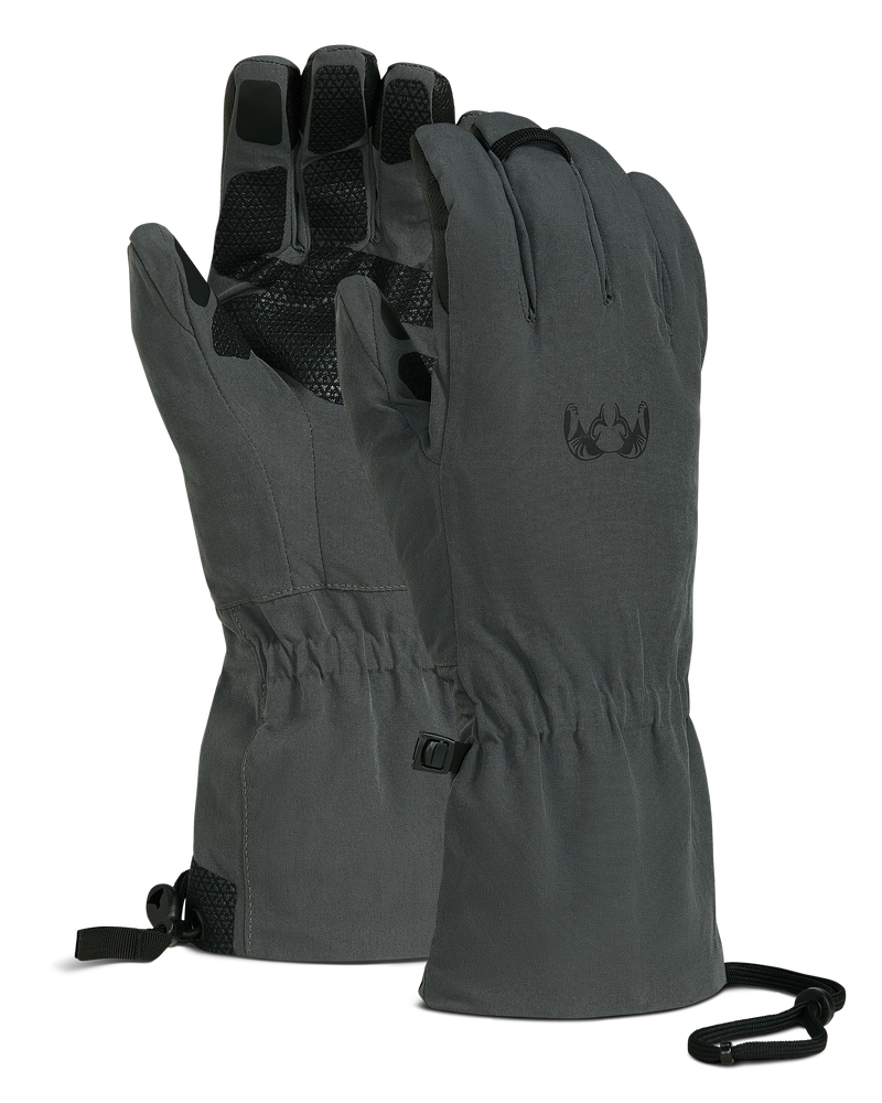Front and Back of Yukon Hardshell Glove in Gunmetal Grey