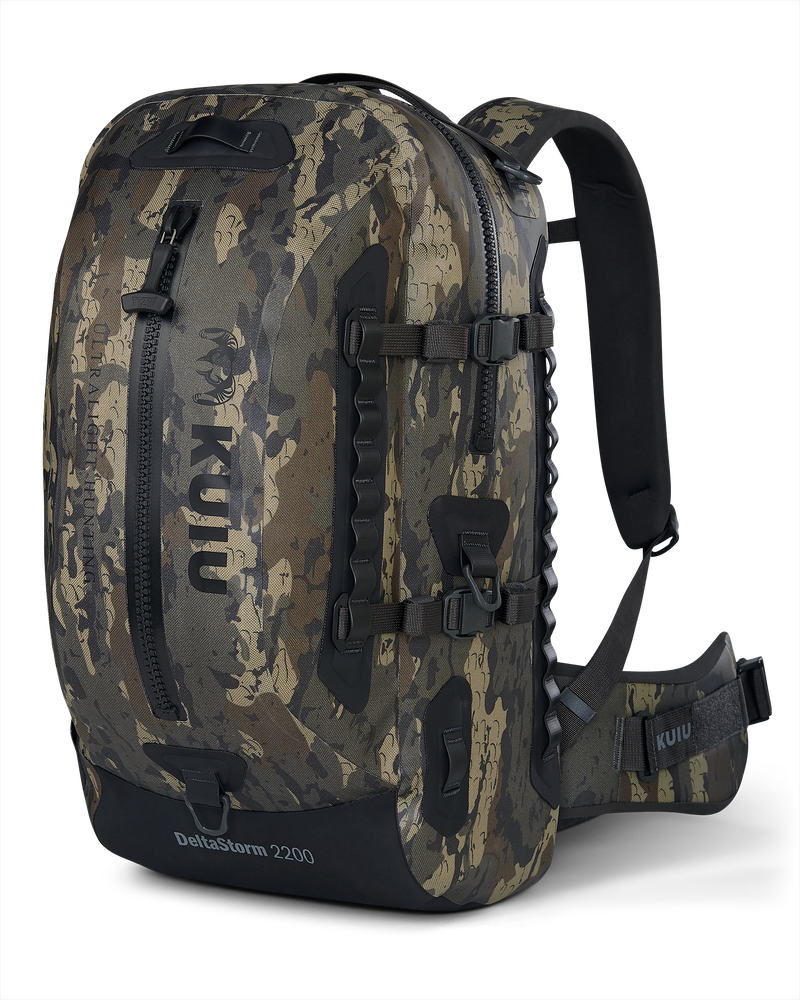 Angled front view of DeltaStorm 2200 in Veros camouflage