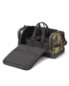 Distance Duffel Fully unzipped showing the removeable organizational compartment in Valo Camouflage