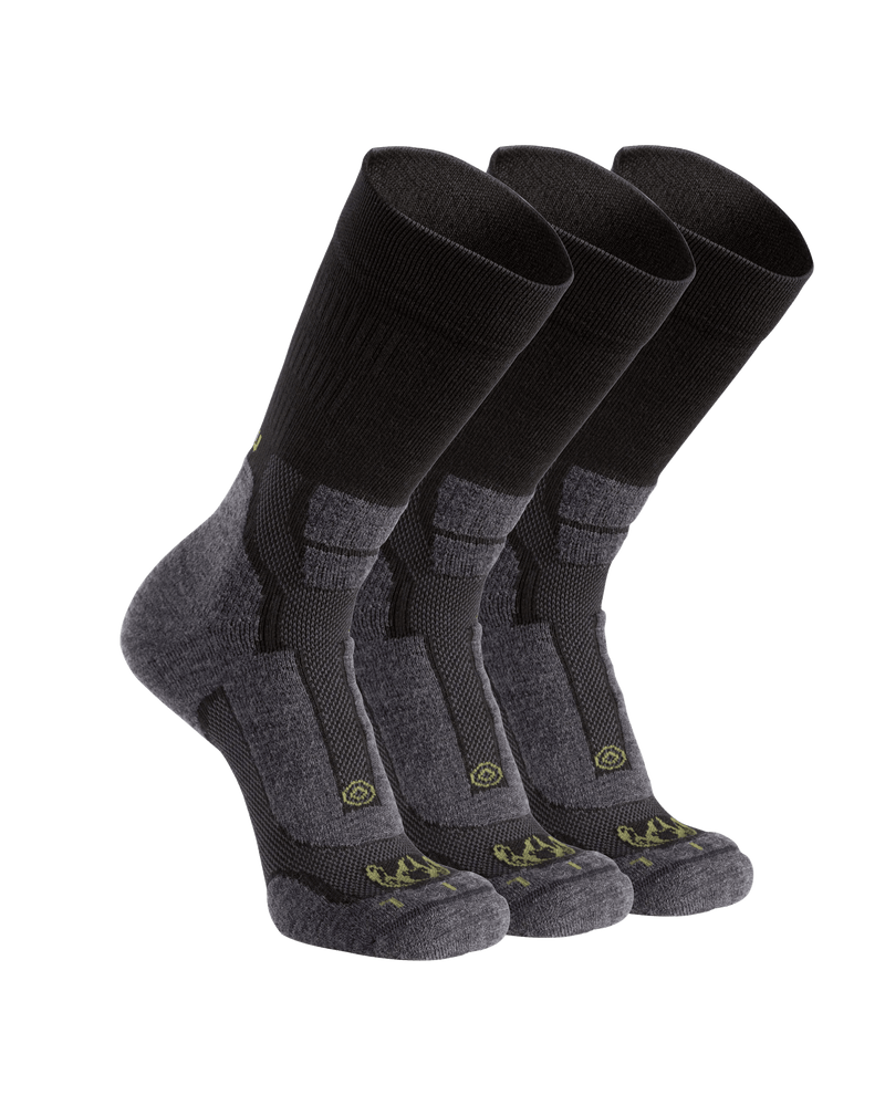 StrongWool Hybrid Crew Sock 3-Pack | Grey Green