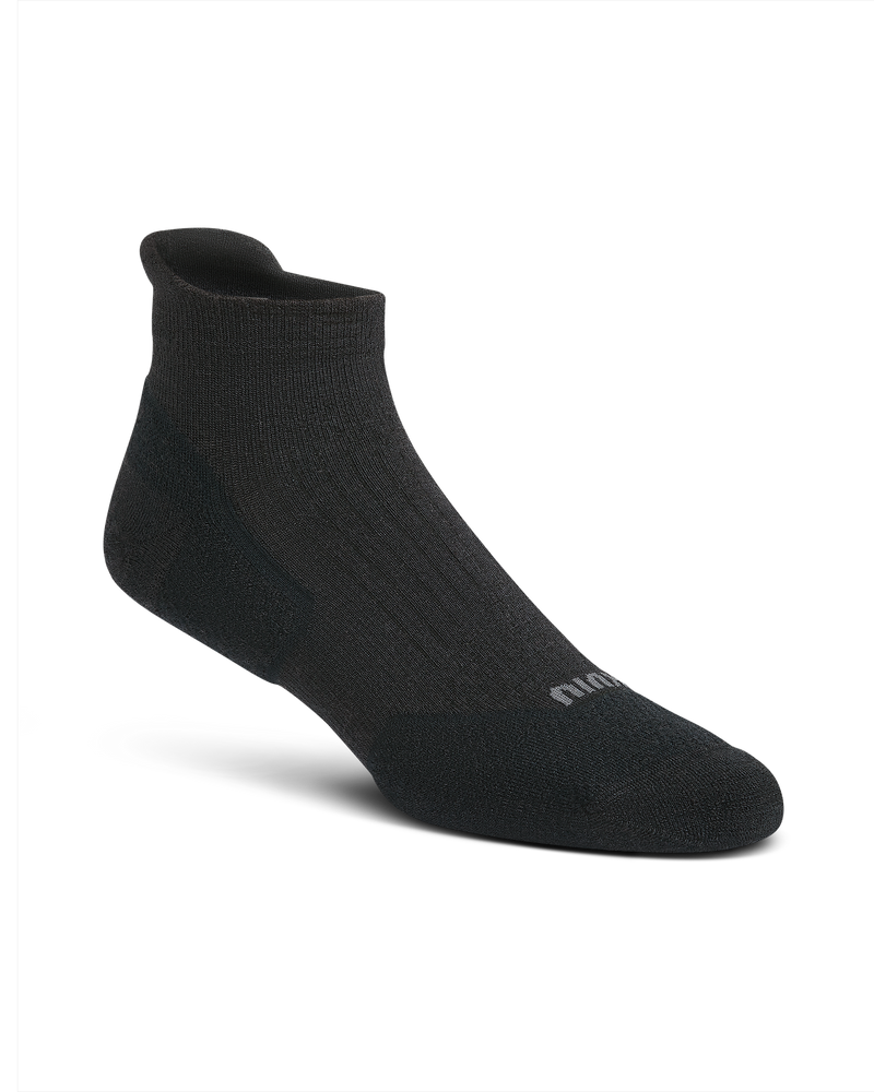 Front of Merino 200N Lightweight Ankle Sock in Black