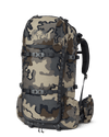 Front of PRO Divide 4500 Bag in Vias Camoufage with suspension, hip belt pouches, no lid