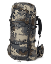 Front of PRO Divide 4500 Bag in Vias Camoufage with suspension, hip belt pouches, with lid
