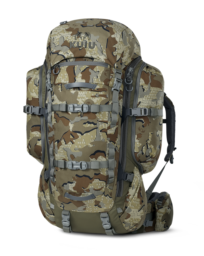 Front angled view of ICON 6 8200 Pack in Valo Camouflage