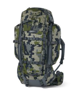 Front angled view of ICON 6 6000 Pack in Verde Camouflage