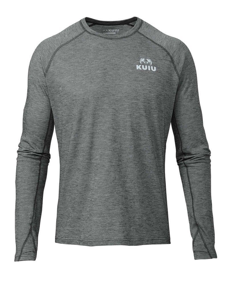 Front of ULTRA Merino 105 Long Sleeve Shirt in Stone