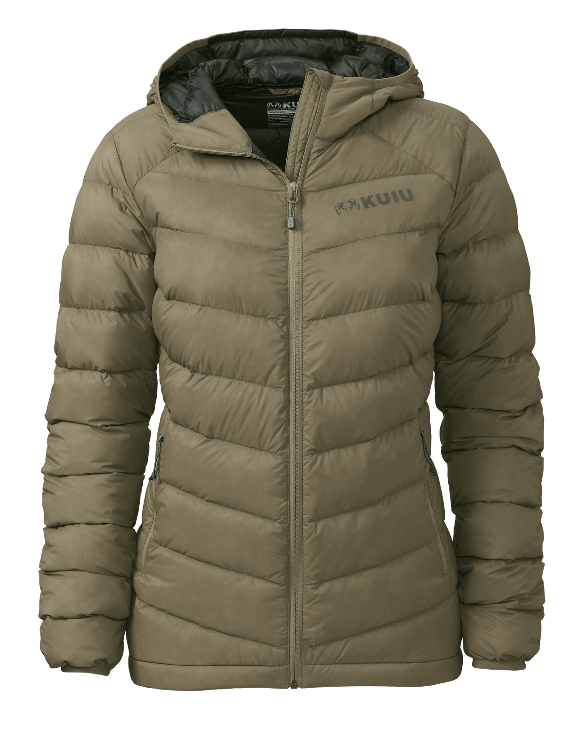 Women s Super Down LT Hooded Puff Jacket Khaki KUIU