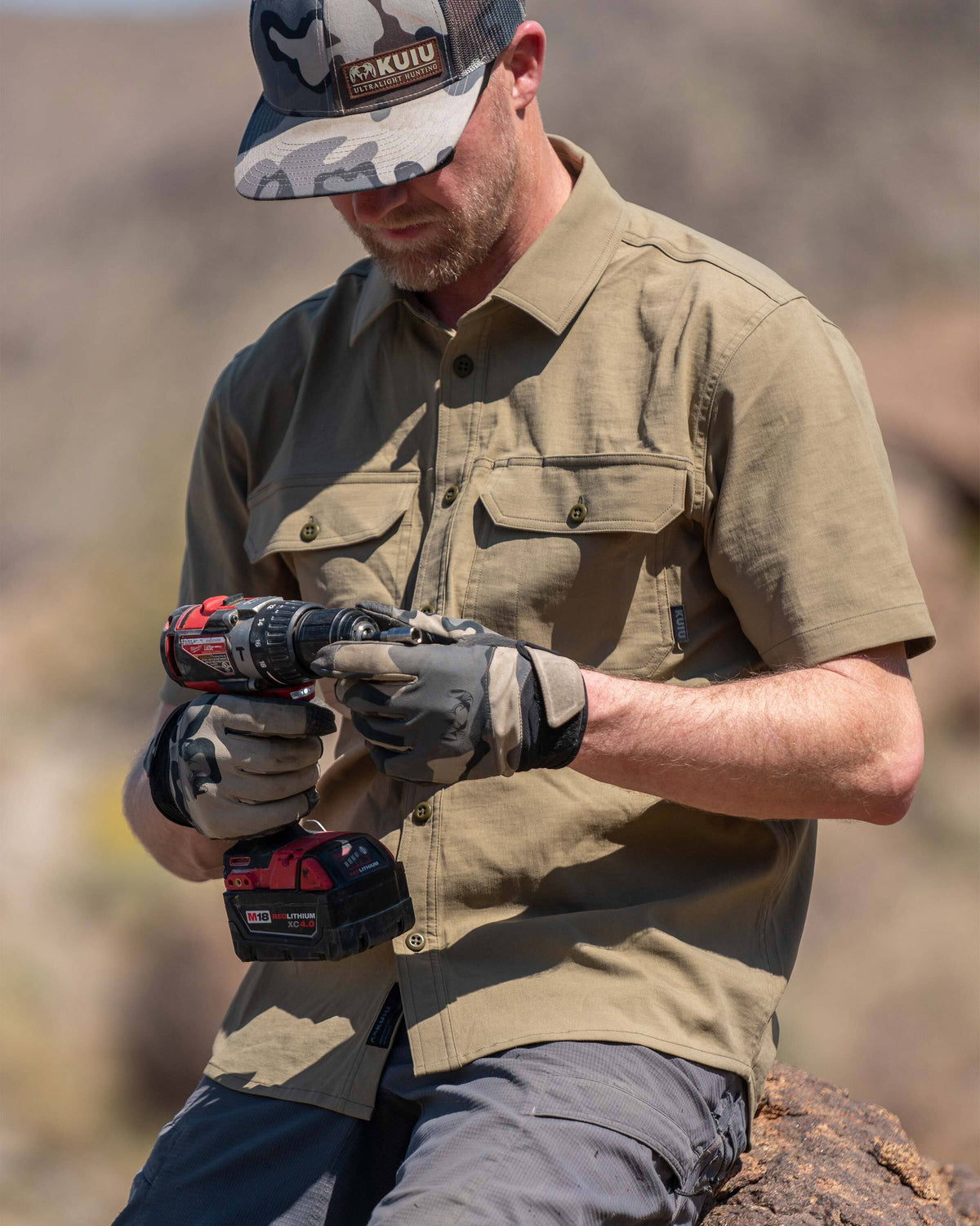 Motive SS Button Down Work Shirt - Stone | KUIU
