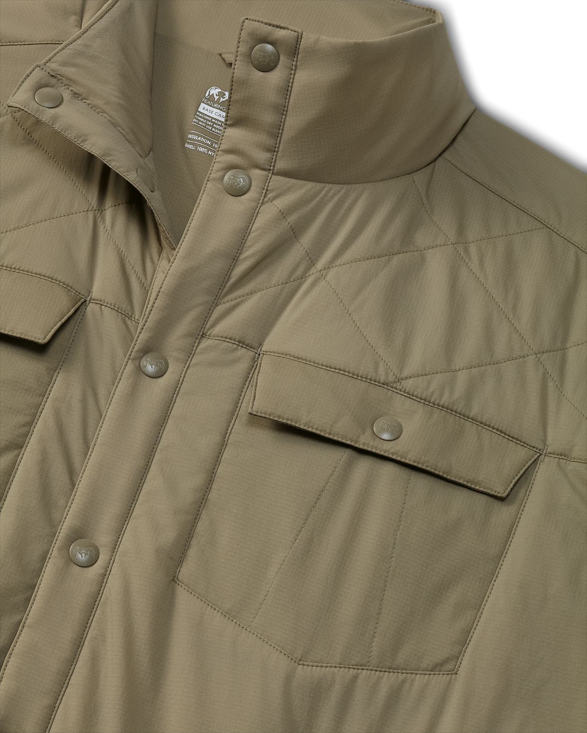 Base Camp Insulated Snap Shirt Jacket - Khaki | KUIU Base Camp Insulated Snap Shirt Jacket - Khaki | KUIU