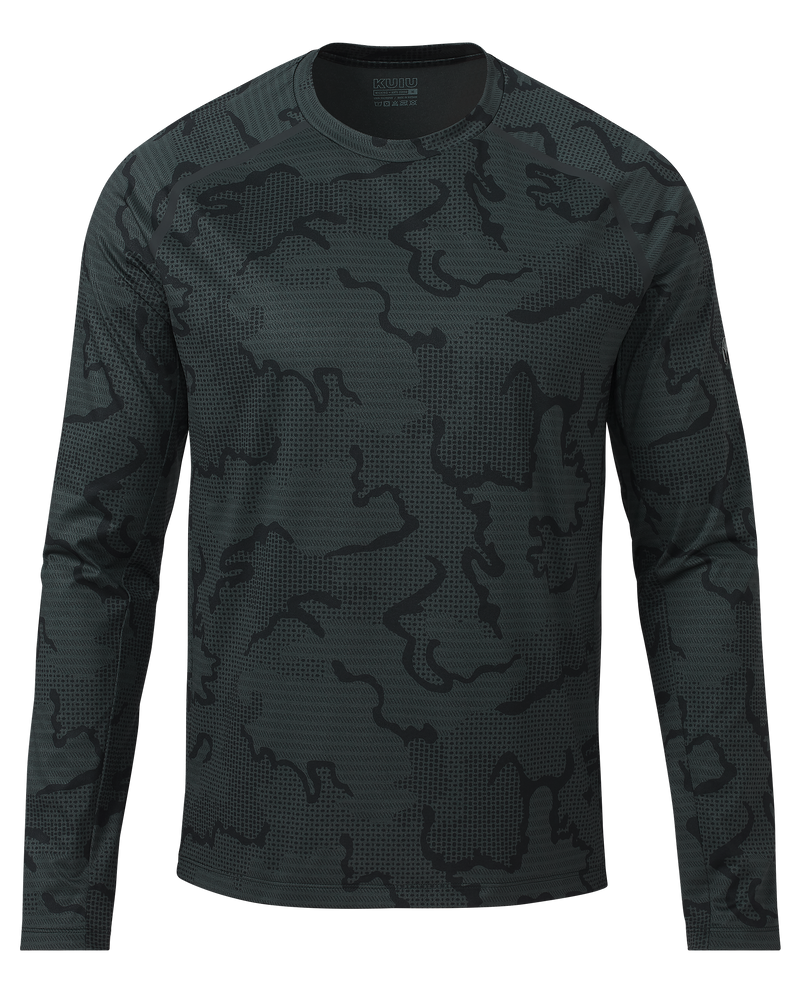 Front of TrailTrainer Long Sleeve Crew in Dark Iron Tonal