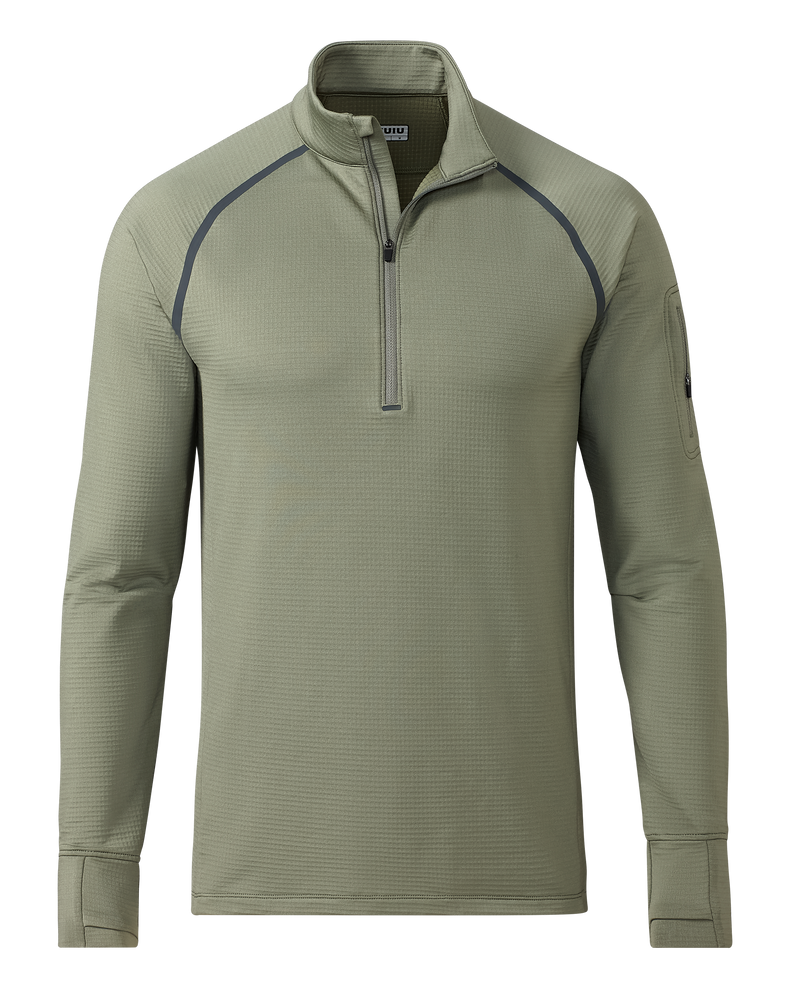 Front of EnduroTrainer Zip-T in Antler Khaki
