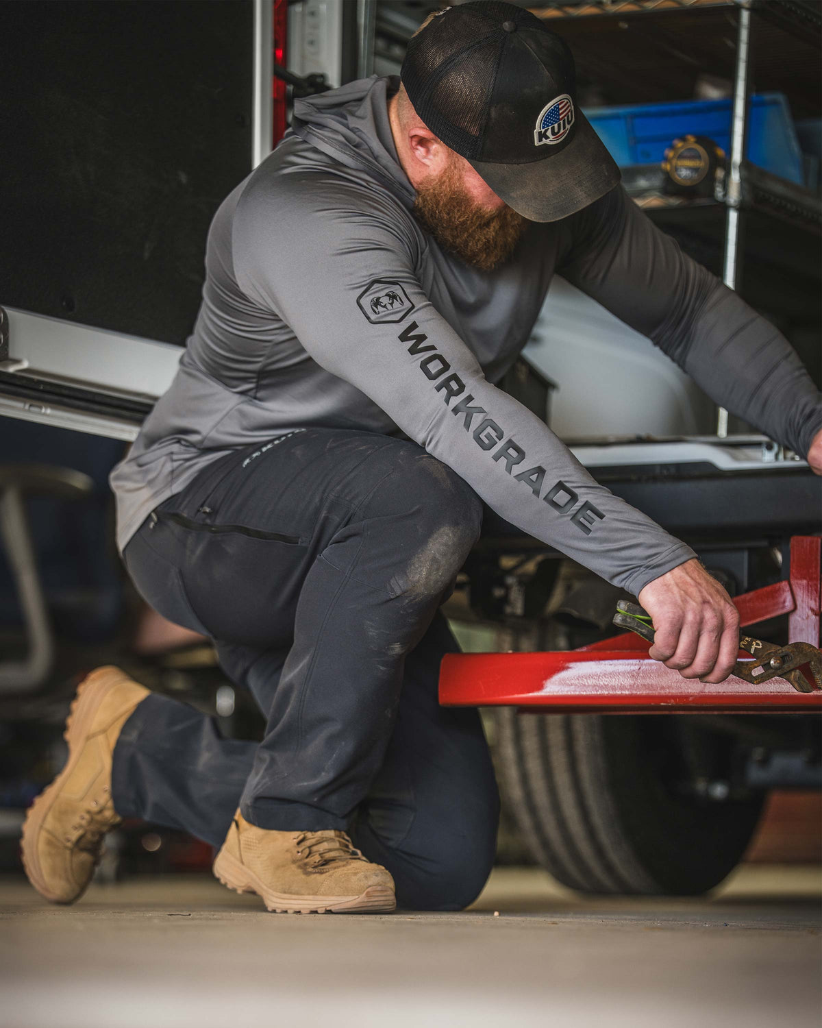 Workgrade Lightweight Work Hoodie - Grey Castle Rock | KUIU