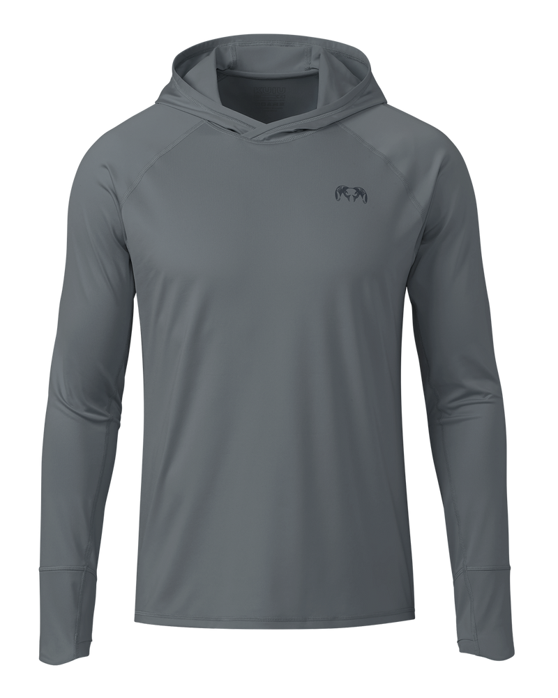 Front of Gila LS Hoodie in Slate Grey