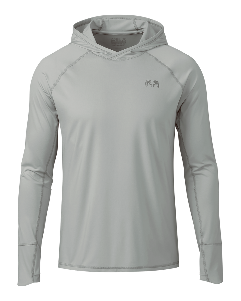 Front of Gila LS Hoodie in Talus Grey