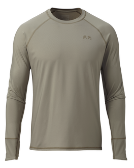 Front of Gila Long Sleeve Crewneck Shirt in Bone White