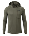 Front of Gila PRO LS Hoodie in Ash Brown