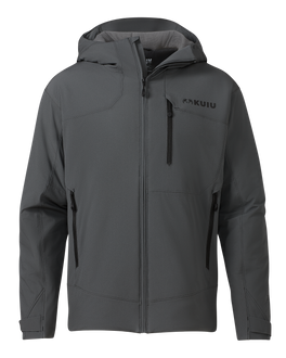 Front of Mountain PRO Hooded Jacket in Gunmetal Grey