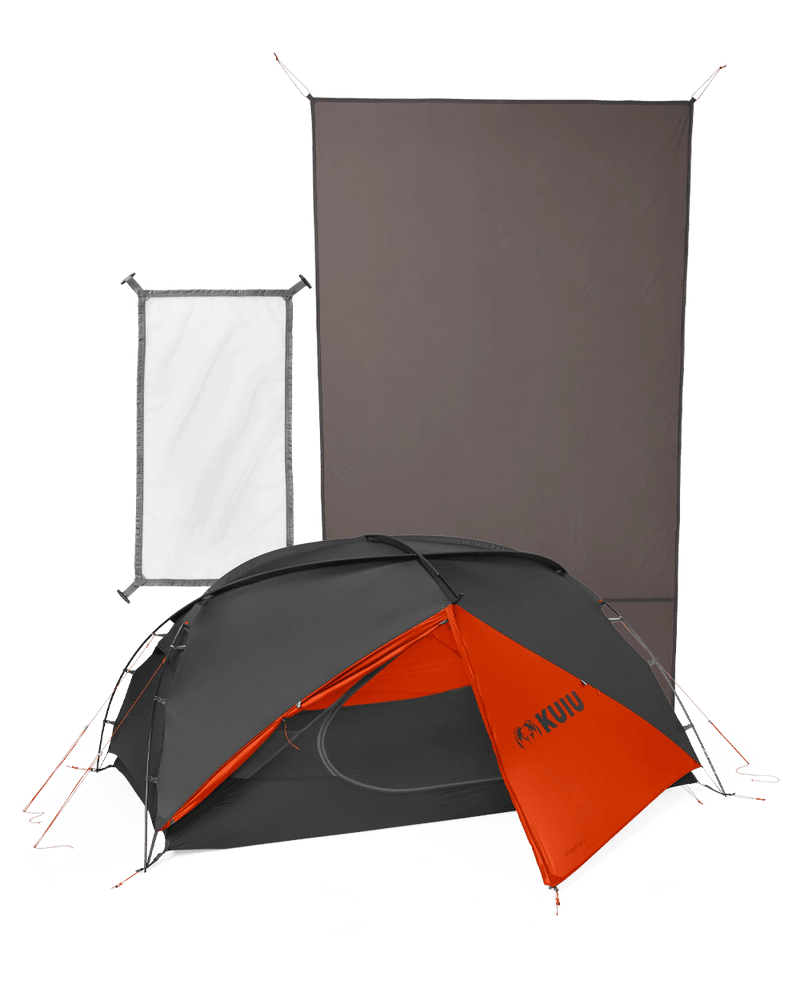 Mountain Star 2 Person Tent Set | Gunmetal-Orange