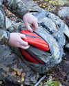 Top of Pro 6000 Pack in Valo Camouflage Highlighting Dual YKK Zippers on Lid