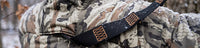 Close-up of treestand safety harness port on the KUIU Proximity Hooded Insulated Jacket in Veros Camouflage
