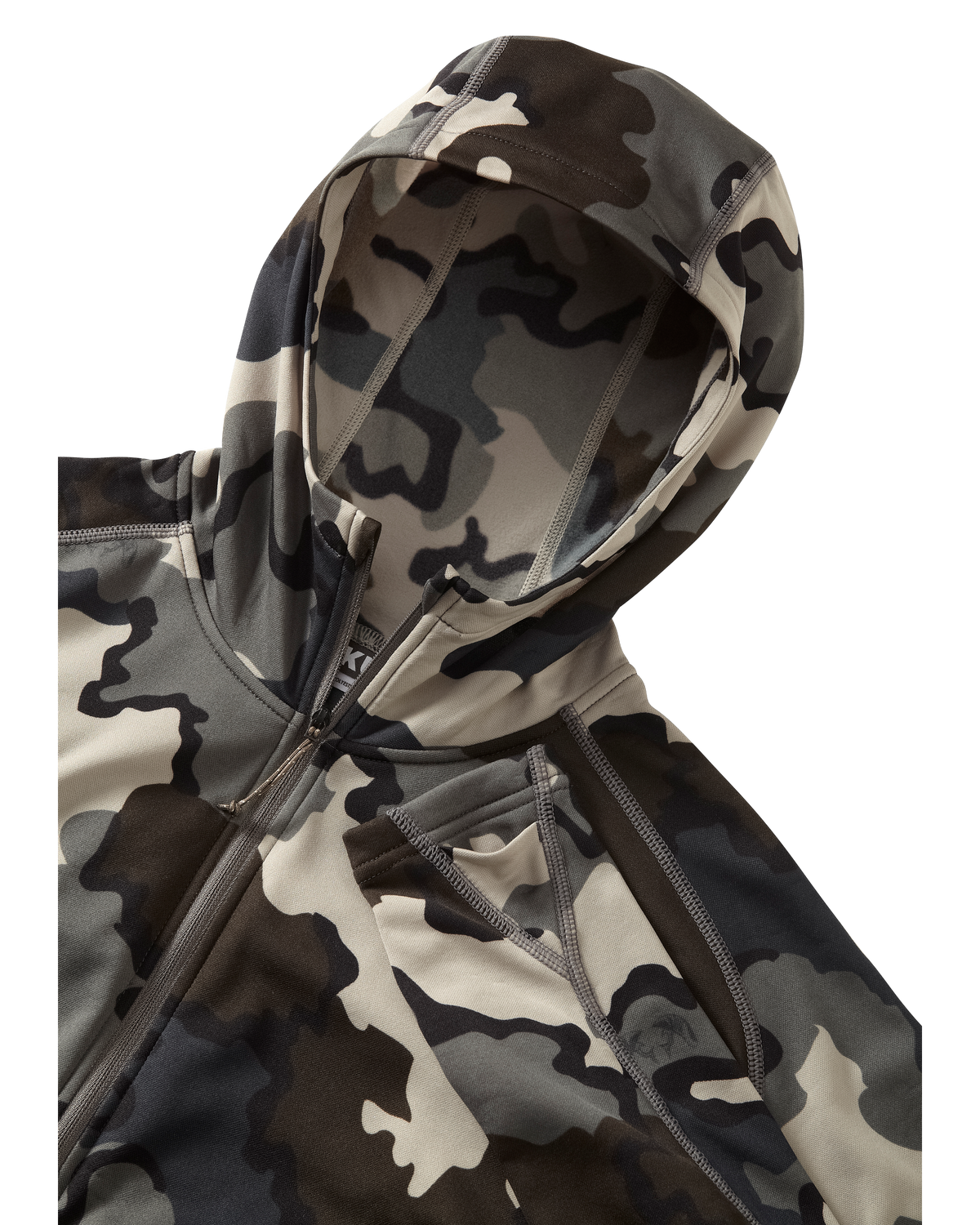 Peloton 97 Men's Camo Zip Hoodie - Vias Camo | KUIU Peloton 97 Men's Camo Zip Hoodie - Vias Camo | KUIU