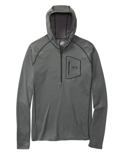 PRO Merino 200 Zip T Hoodie Charcoal KUIU