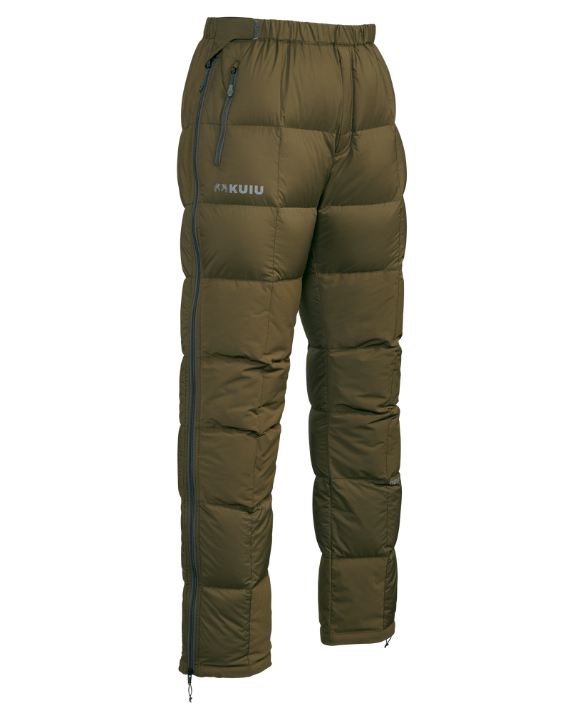 Front of Super Down PRO Pant in Bourbon