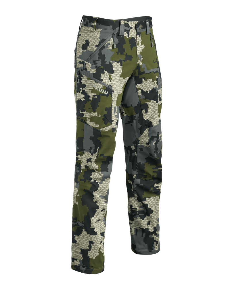 Front of Axis Hybrid Pant in Verde Camouflage