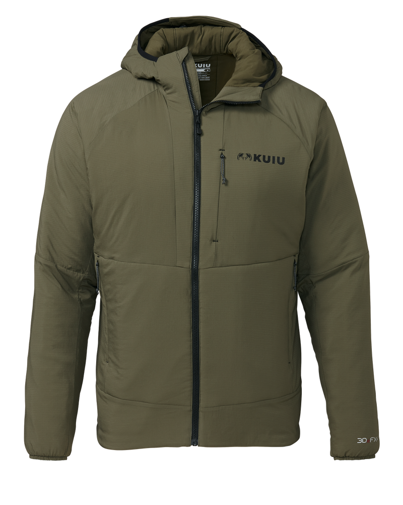 Front of Kenai hooded Jacket in Olive