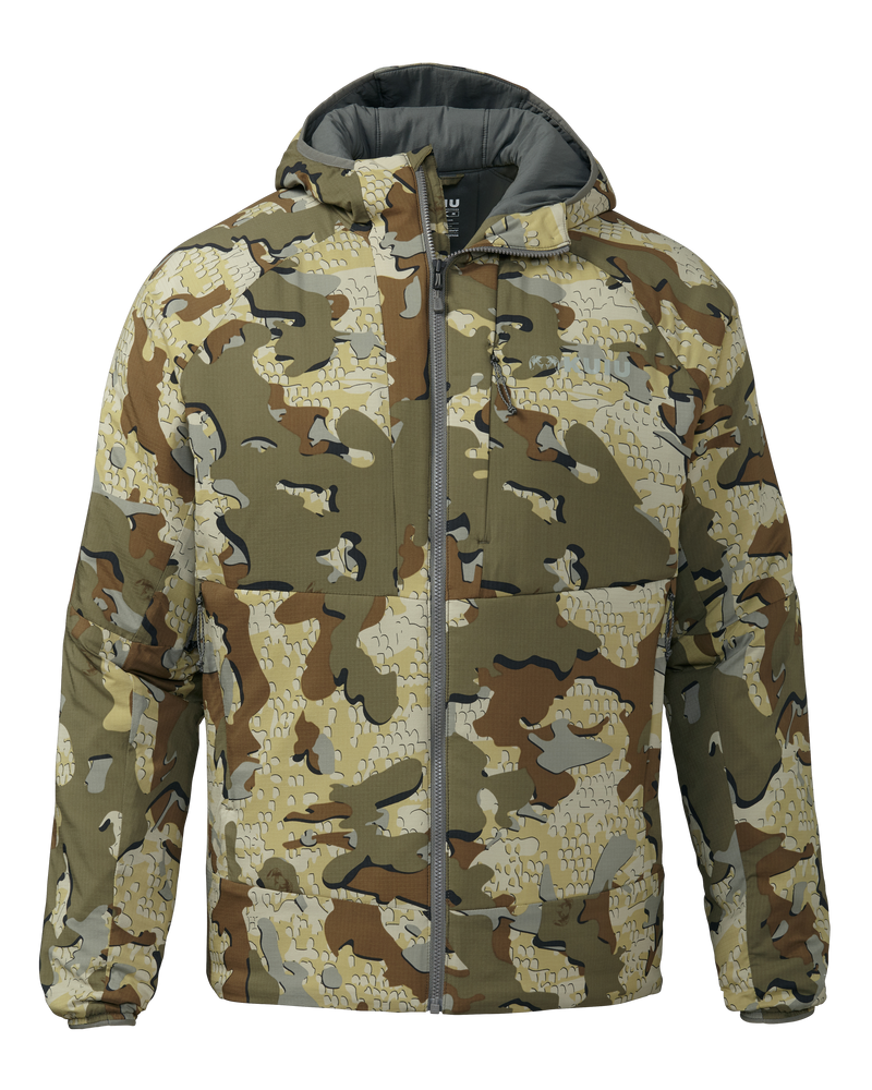 Front of Kenai hooded Jacket in Valo Camouflage