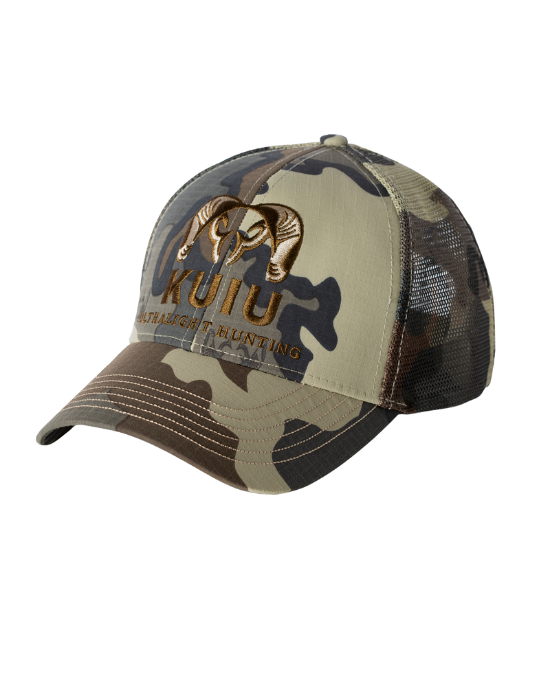 Front of KUIU PRO Mesh Back Hat in Vias Camouflage
