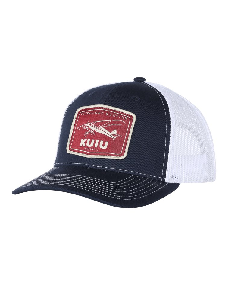 Front view of Bush Plane Hat in Navy Blue/White