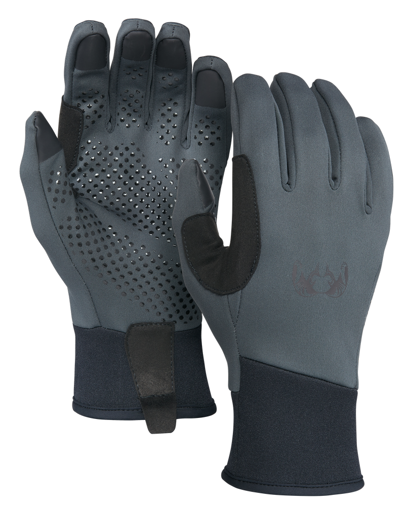 Front and Back of Axis Glove in Gunmetal Grey Color